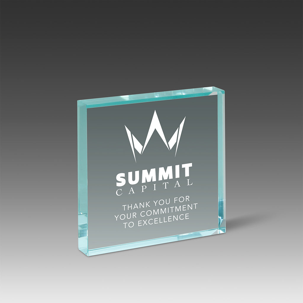 Beveled Square Paperweight