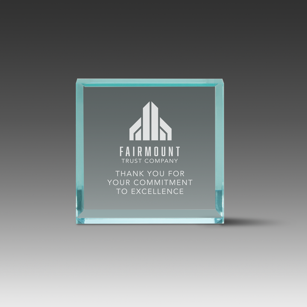 Beveled Square Paperweight