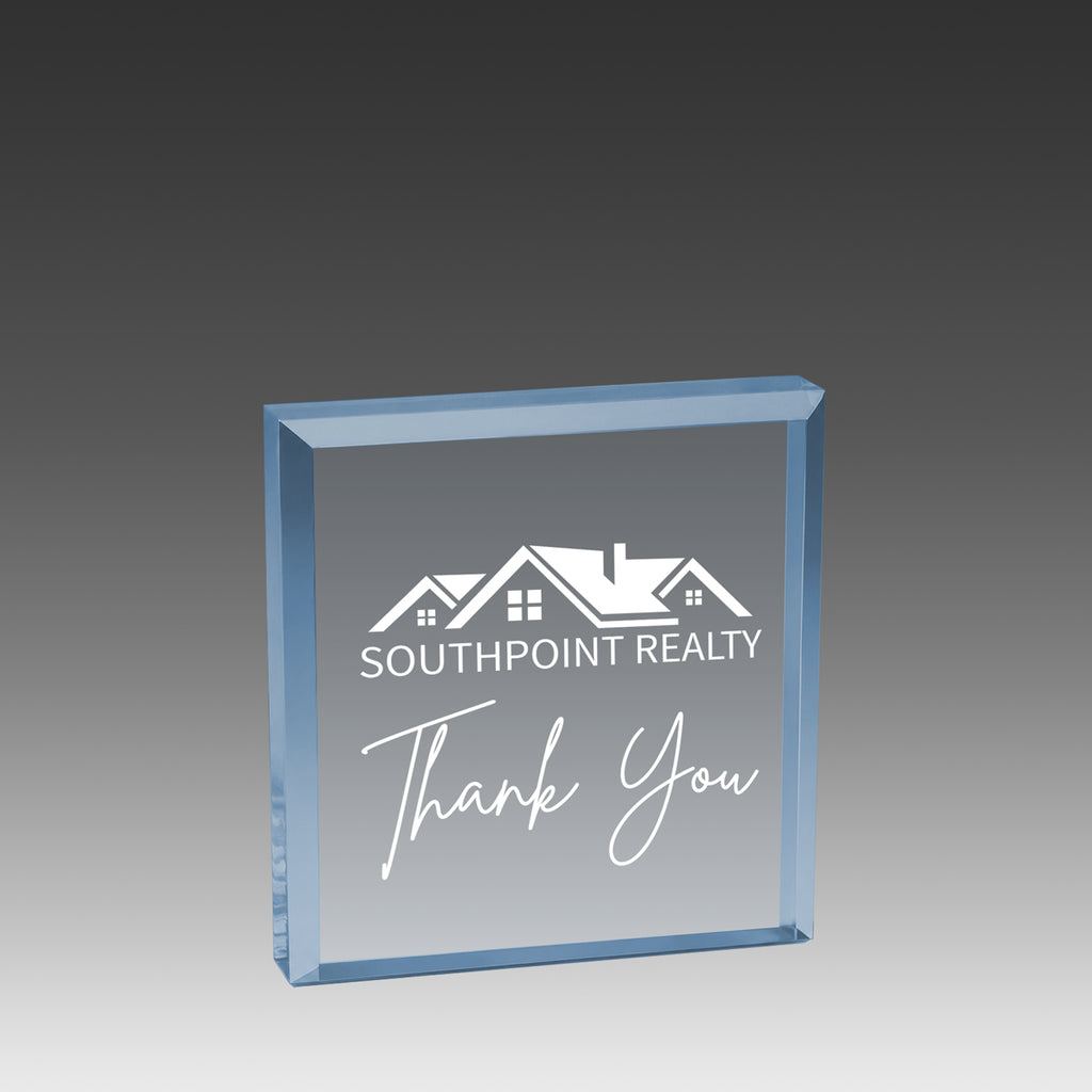 Beveled Square Paperweight