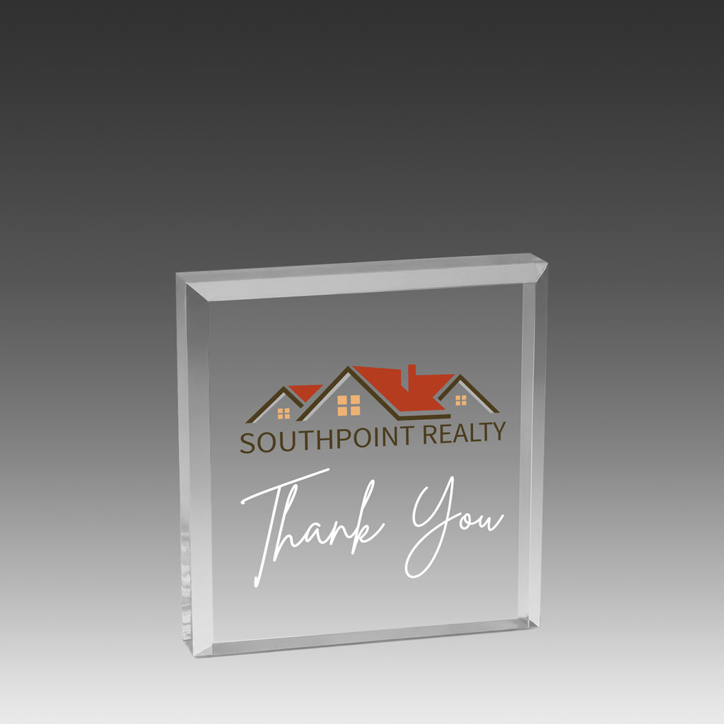 Beveled Square Paperweight
